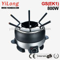Electric stainless steel fondue set